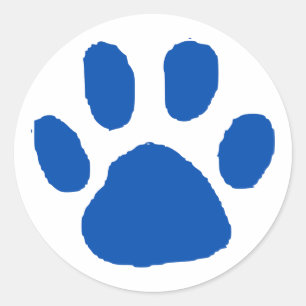 Blue Pawprint Design Classic Round Sticker