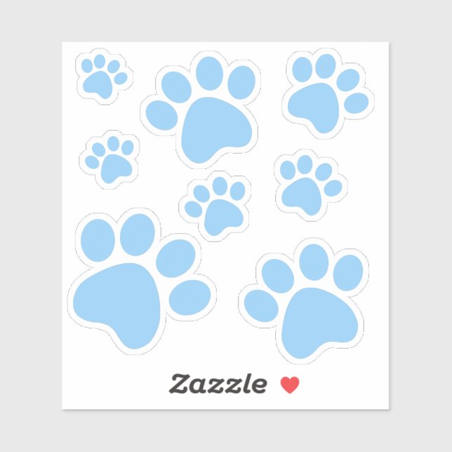 Blue Pawprint Sticker (Sheet)