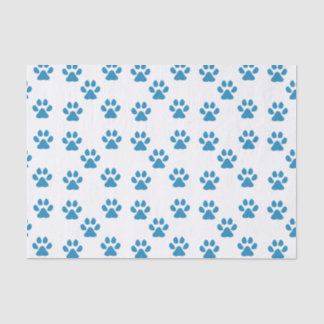 Blue Pawprints  Tissue Paper