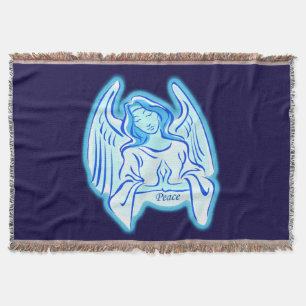 Blue Peace Angel Throw Blanket
