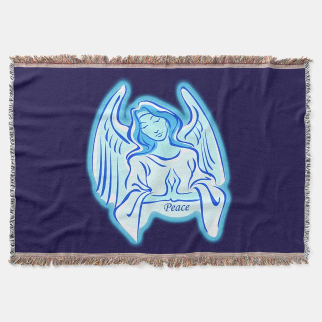 Blue Peace Angel Throw Blanket (Front)