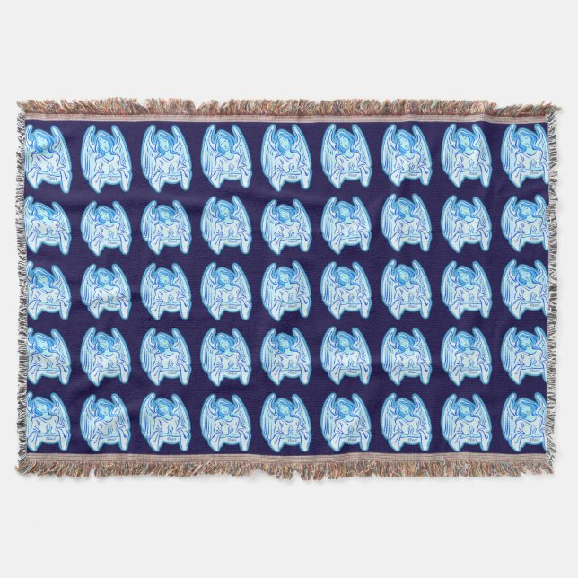 Blue Peace Angel Throw Blanket (Front)
