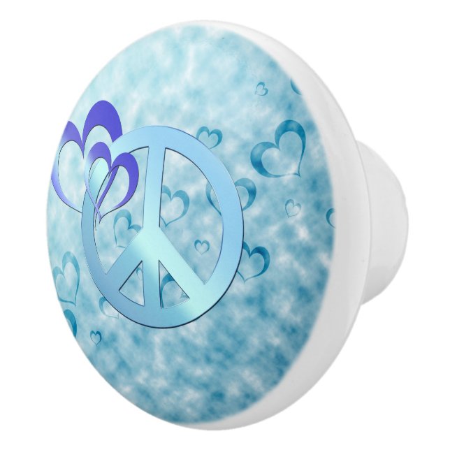 Blue Peace Ceramic Knob (Right)