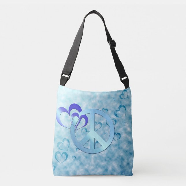Blue Peace Crossbody Bag (Front)