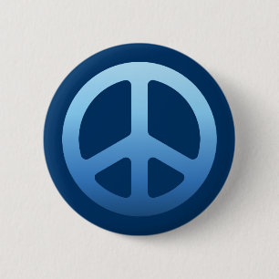 Blue Peace Sign 6 Cm Round Badge