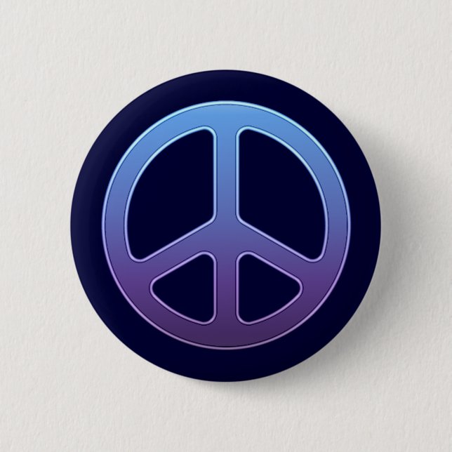 Blue Peace Sign 6 Cm Round Badge (Front)