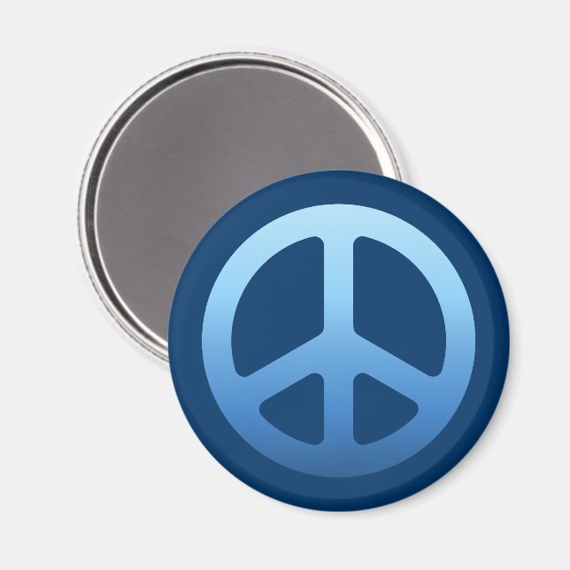 Blue Peace Sign Magnet (Front/Back)