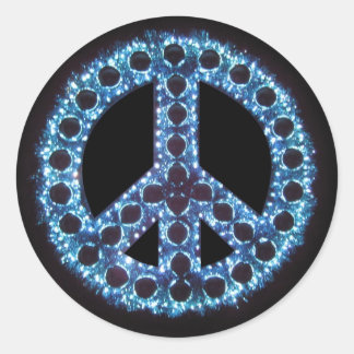 blue peace sign sticker