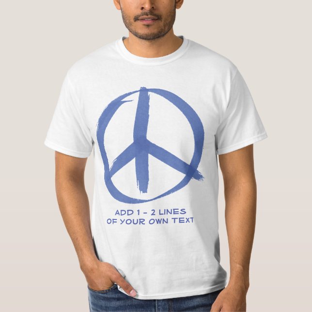 Blue Peace Sign T-Shirt (Front)