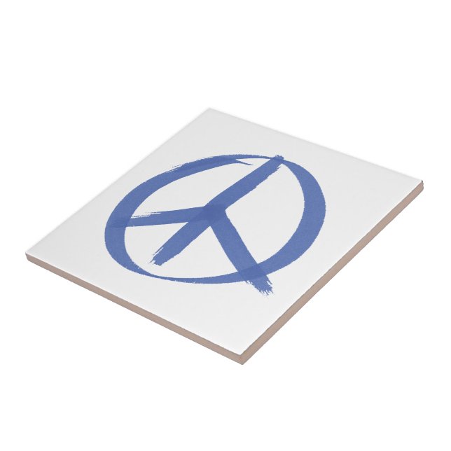 Blue Peace Sign Tile (Side)