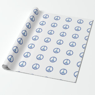 Blue Peace Sign Wrapping Paper