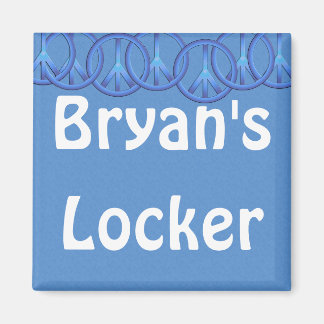 Blue Peace Signs Personalised Locker Magnet