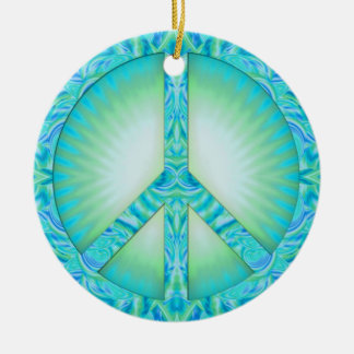 Blue Peace Symbol Ornament