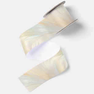 Blue Peach Butter Yellow Abstract Birthday Satin Ribbon