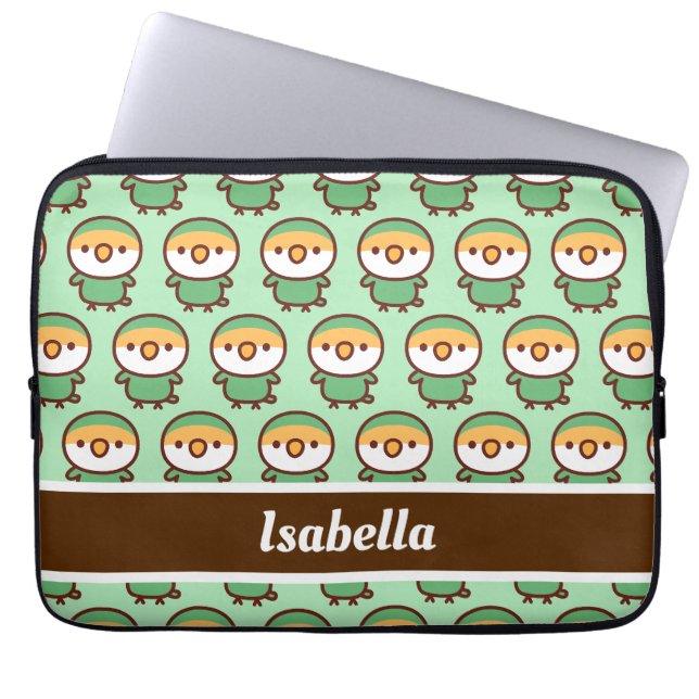 Blue Peach-faced lovebird Laptop Sleeve (Front)