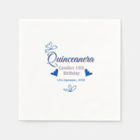Blue peach quinceanera 15th birthday rustic mexica