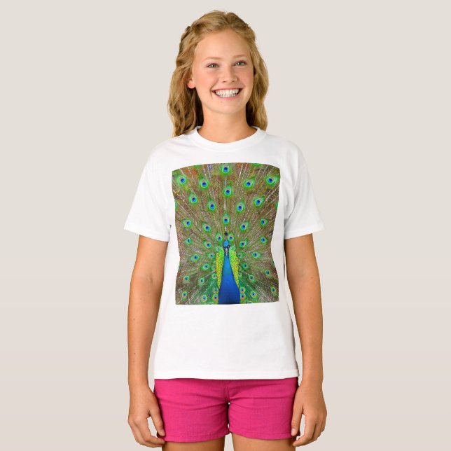 Blue Peacock #3 T-Shirt (Front Full)