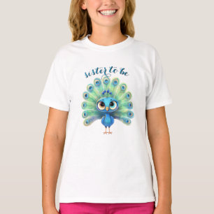 Blue Peacock Baby Shower Sister T-Shirts