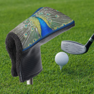 Blue Peacock Feather Plumage Photo Golf Head Cover