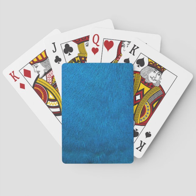 Blue peacock feathers playing cards (Back)
