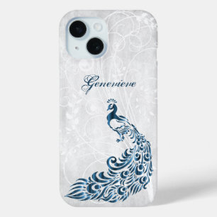 Blue Peacock Personalised iPhone Case