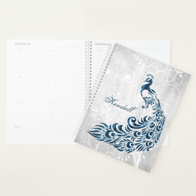 Blue Peacock Personalised Planner (Display)