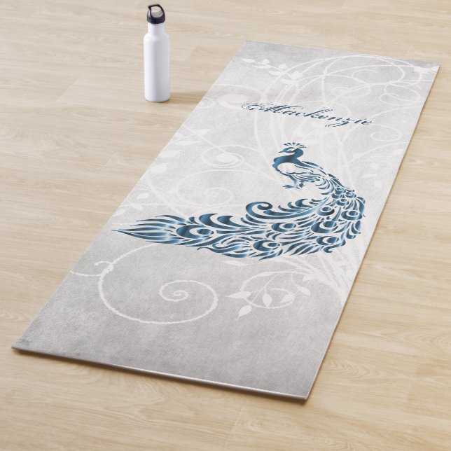 Blue Peacock Personalised Yoga Mat (In Situ)