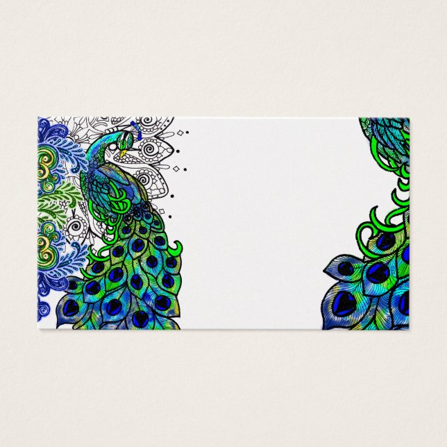 Blue Peacock Profile Card (Front)
