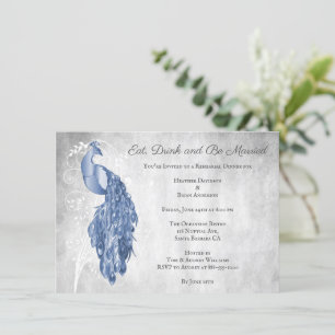 Blue Peacock Rehearsal Dinner Invitation