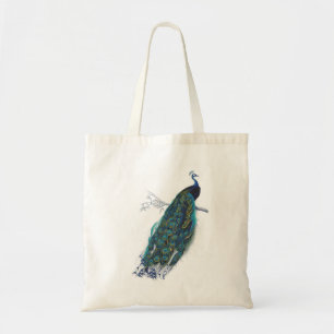 Blue Peacock with beautiful tail feathers Tote Bag
