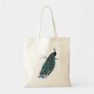 Blue Peacock with beautiful tail feathers Tote Bag