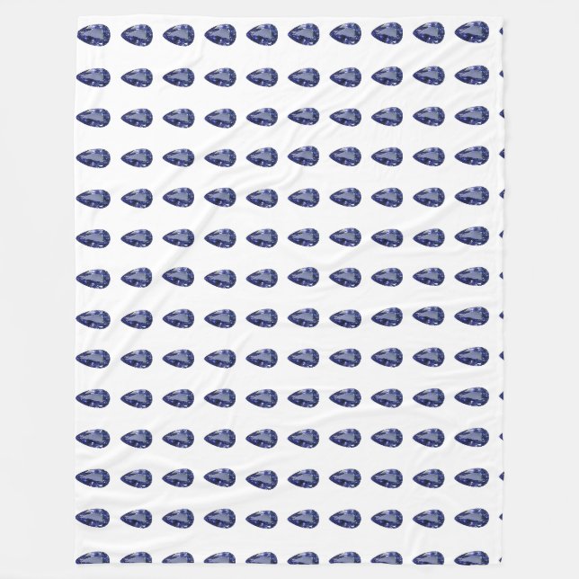 Blue Pear Pattern Fleece Blanket (Front)