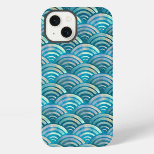 Blue Pearl Fish Scales Pattern iPhone 13 Case