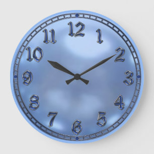 Blue Pearl Large Clock