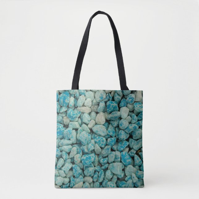 blue pebbles on a light bag (Front)
