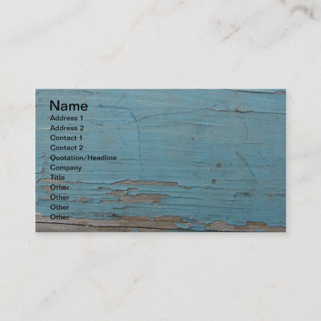 Blue Peeling Paint Business Card (Front)