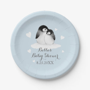 Blue Penguin Paper Plate