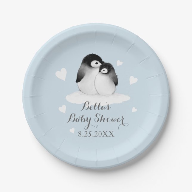 Blue Penguin Paper Plate (Front)