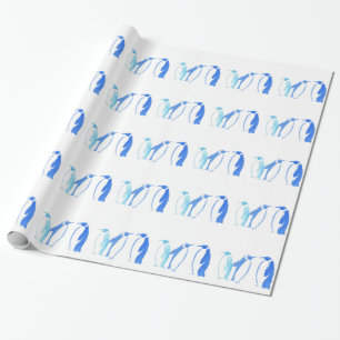 Blue Penguin Trio Wrapping Paper