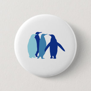 Blue Penguins 6 Cm Round Badge