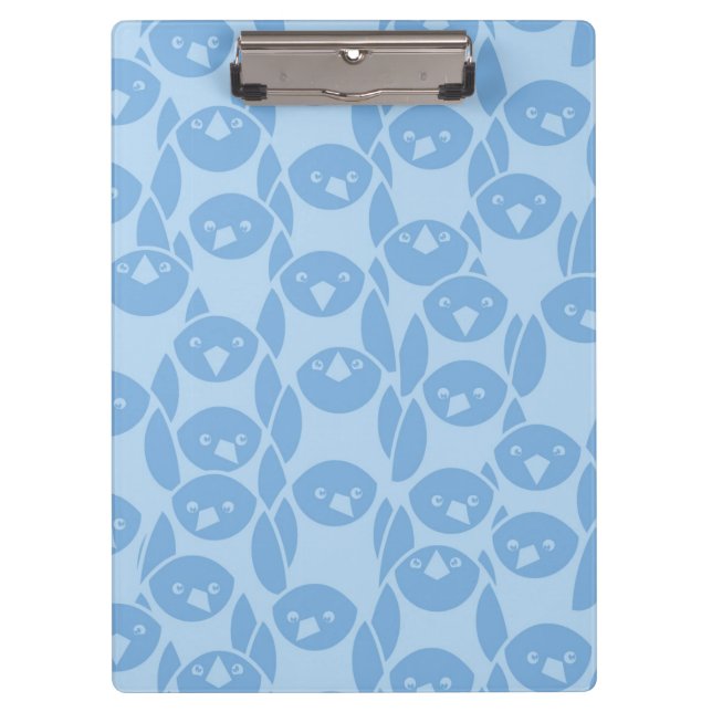 Blue penguins pattern background clipboard (Front)