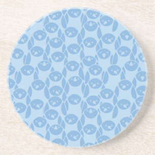 Blue penguins pattern background coaster
