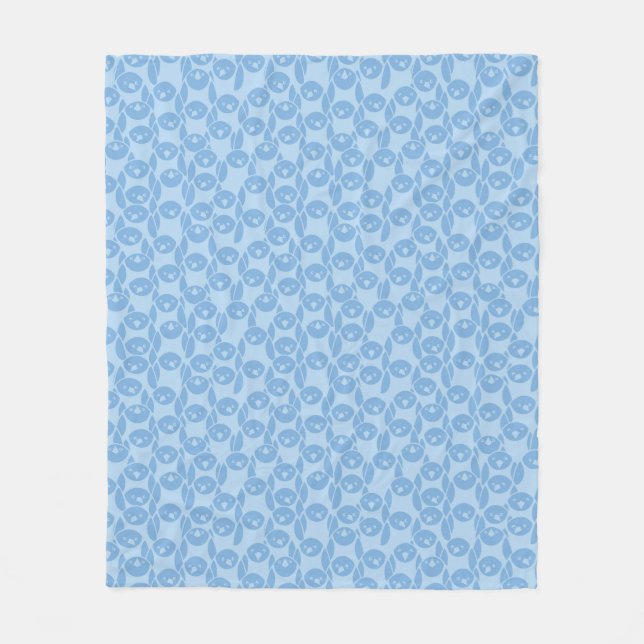 Blue penguins pattern background fleece blanket (Front)