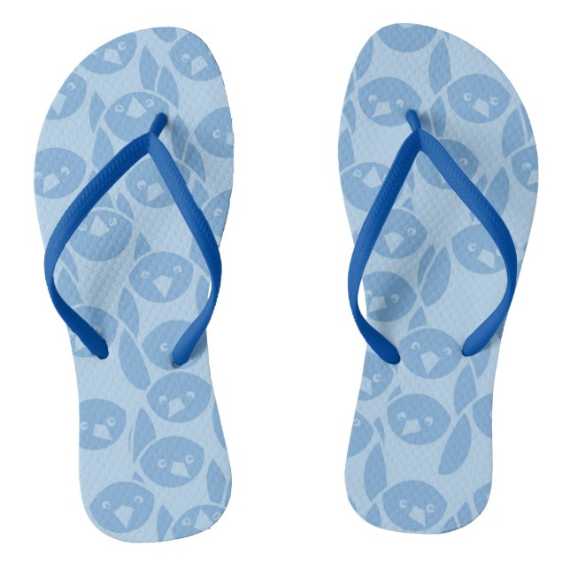 Blue penguins pattern background jandals (Footbed)