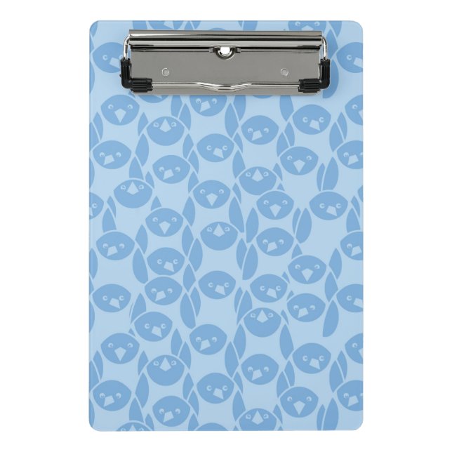 Blue penguins pattern background mini clipboard (Front)