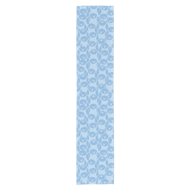 Blue penguins pattern background short table runner (Front)