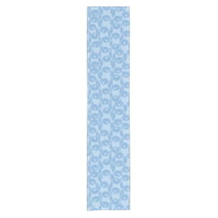Blue penguins pattern background short table runner