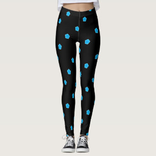 blue pentagons black leggings
