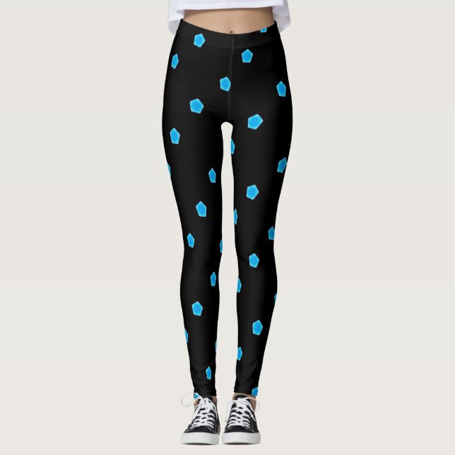 blue pentagons black leggings (Front)