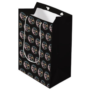Blue Pentagram Witchcraft Black Halloween Medium Gift Bag